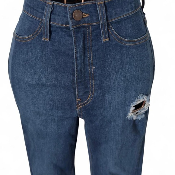 Vibrant M.I.U. Distressed Flare Jeans – Size 3 (25) – Dark Wash High Rise - Picture 6 of 6